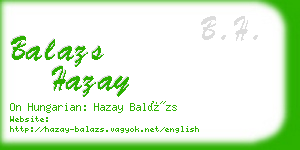 balazs hazay business card